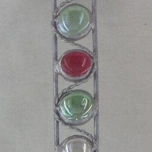 Garden Decoration Glass Green/Red/Clear